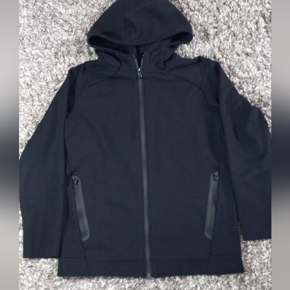 Old Navy Boys Black Hooded Active Dynamic Fleece Size L 10-12